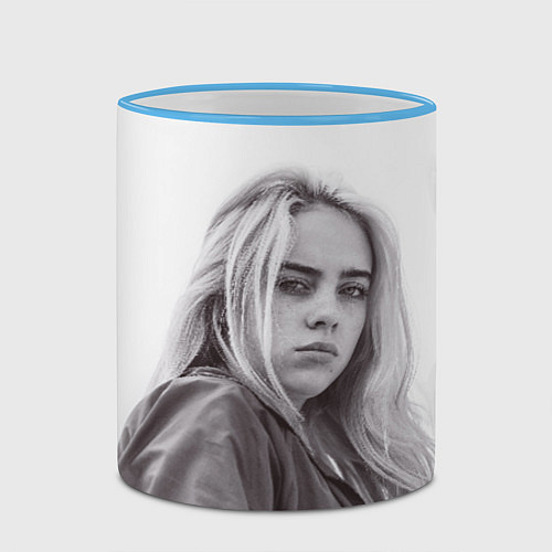 Кружка цветная BILLIE EILISH / 3D-Небесно-голубой кант – фото 2