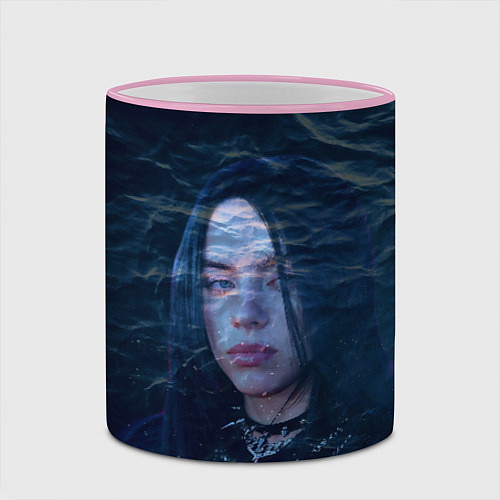 Кружка цветная Billie Eilish: Ocean Eyes / 3D-Розовый кант – фото 2