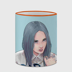 Кружка 3D Billie Eilish: Bad Guy, цвет: 3D-оранжевый кант — фото 2