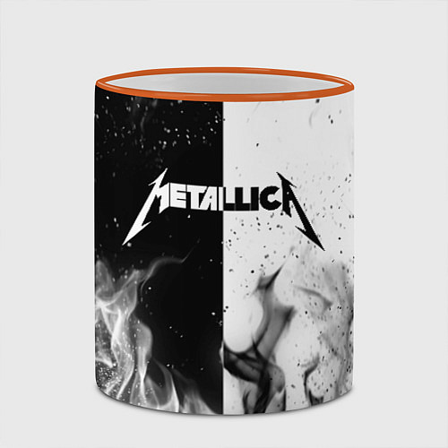 Кружка цветная METALLICA / 3D-Оранжевый кант – фото 2