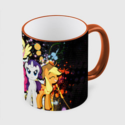 Кружка 3D My little pony band, цвет: 3D-оранжевый кант