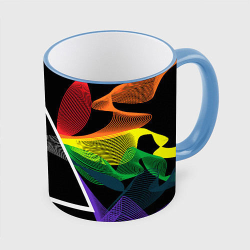 Кружка цветная PINK FLOYD / 3D-Небесно-голубой кант – фото 1