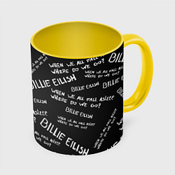 Кружка 3D BILLIE EILISH: Where Do We Go, цвет: 3D-белый + желтый
