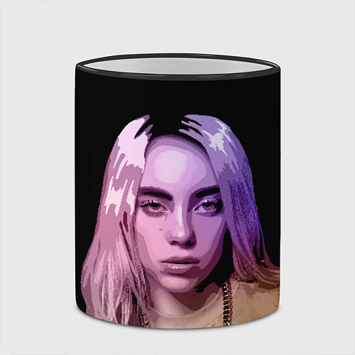 Кружка цветная BILLIE EILISH: Violet Mood / 3D-Черный кант – фото 2