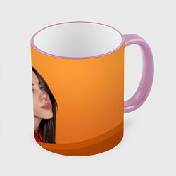 Кружка 3D BILLIE EILISH: Orange Mood, цвет: 3D-розовый кант