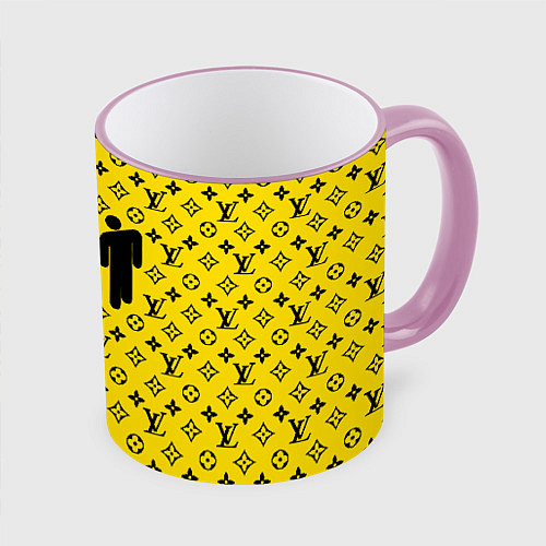 Кружка цветная BILLIE EILISH x LV Yellow / 3D-Розовый кант – фото 1