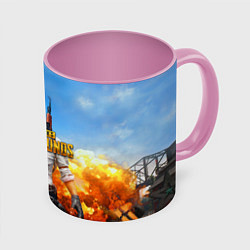Кружка 3D PUBG, цвет: 3D-белый + розовый