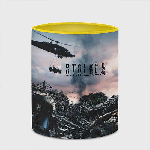 Кружка цветная S T A L K E R Чернобыль / 3D-Белый + желтый – фото 2