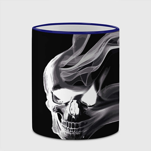Кружка цветная Wind - smoky skull / 3D-Синий кант – фото 2