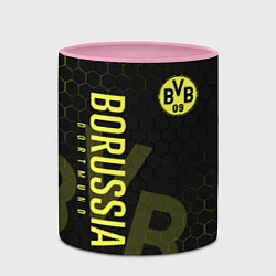Кружка 3D Боруссия Дортмунд honeycomb, цвет: 3D-белый + розовый — фото 2
