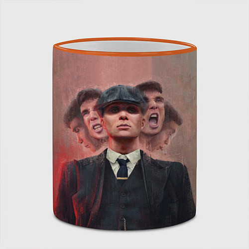 Кружка цветная Томас Шелби Peaky Blinders / 3D-Оранжевый кант – фото 2