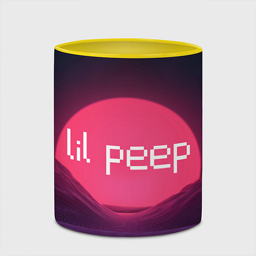 Кружка цветная Lil peepLogo / 3D-Белый + желтый – фото 2