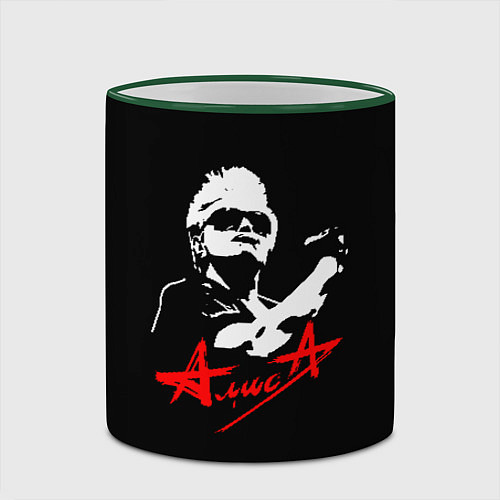 Кружка цветная АлисА / 3D-Зеленый кант – фото 2
