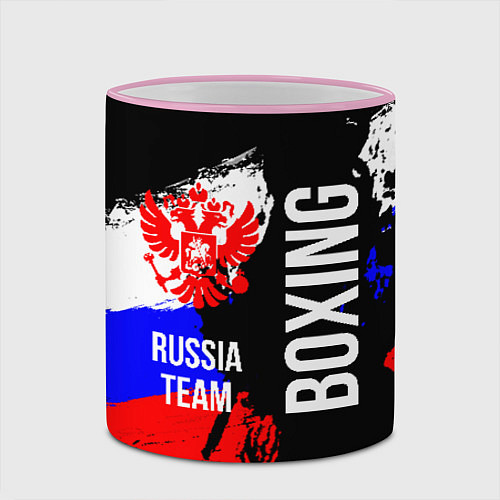 Кружка цветная Boxing Russia Team и герб РФ / 3D-Розовый кант – фото 2