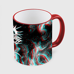 Кружка 3D GHOSTEMANE GLITCH, цвет: 3D-красный кант