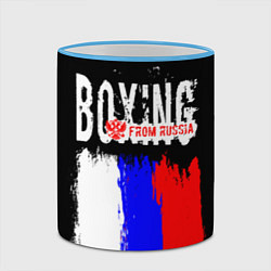 Кружка 3D Boxing from Russia, цвет: 3D-небесно-голубой кант — фото 2