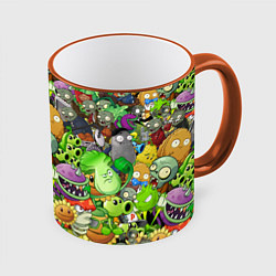 Кружка 3D PLANTS VS ZOMBIES, цвет: 3D-оранжевый кант