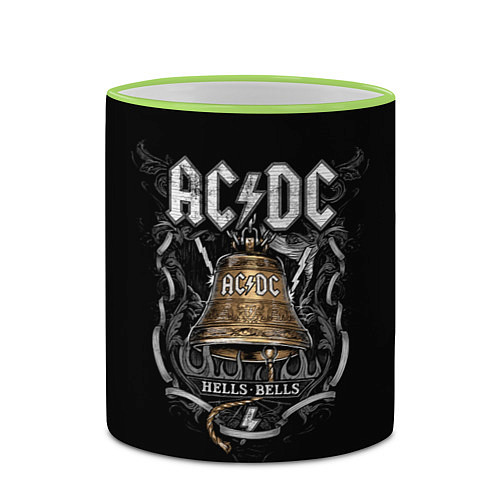 Кружка цветная ACDC - hells bells / 3D-Светло-зеленый кант – фото 2