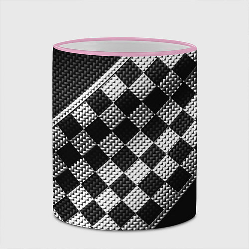 Кружка цветная Финишная лента в клетку / 3D-Розовый кант – фото 2