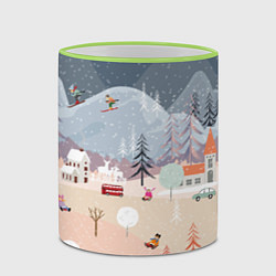 Кружка 3D Новогодние каникулы, цвет: 3D-светло-зеленый кант — фото 2