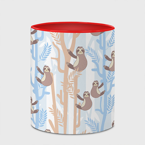 Кружка цветная Ленивец стайл / 3D-Белый + красный – фото 2