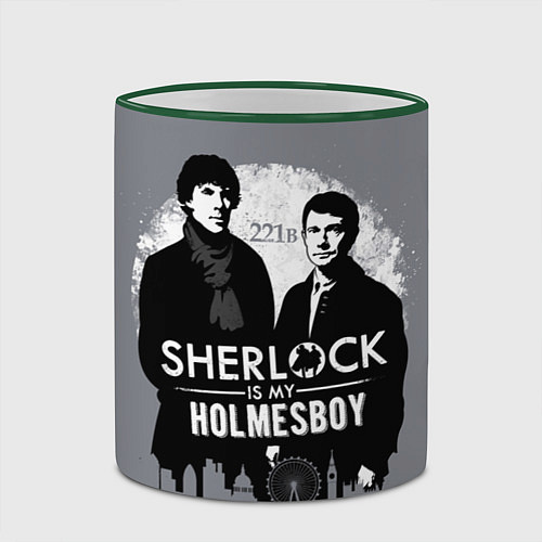 Кружка цветная Sherlock Holmesboy / 3D-Зеленый кант – фото 2