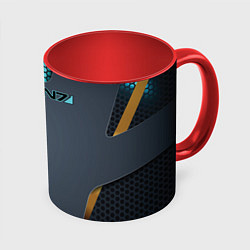 Кружка 3D Mass Effect N7, цвет: 3D-белый + красный