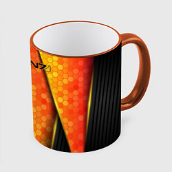 Кружка 3D Mass Effect N7, цвет: 3D-оранжевый кант