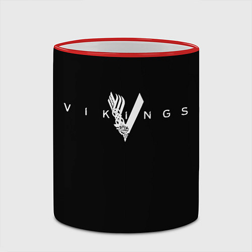 Кружка цветная Vikings / 3D-Красный кант – фото 2