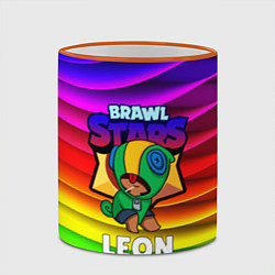 Кружка 3D BRAWL STARS LEON, цвет: 3D-оранжевый кант — фото 2