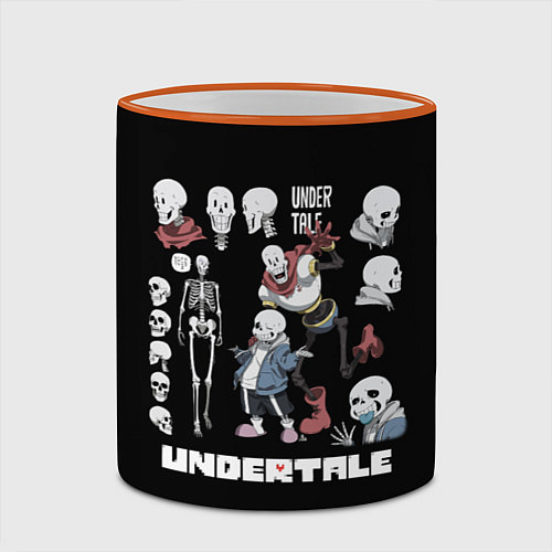 Кружка цветная UNDERTALE / 3D-Оранжевый кант – фото 2
