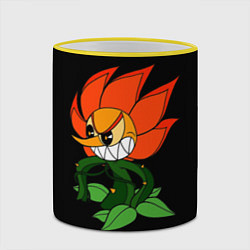 Кружка 3D Cuphead - Кэгни Гвоздика, цвет: 3D-желтый кант — фото 2