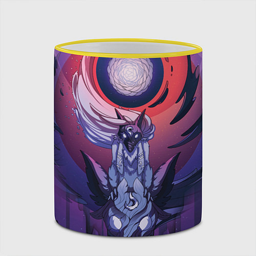 Кружка цветная Kindred - League of legends / 3D-Желтый кант – фото 2