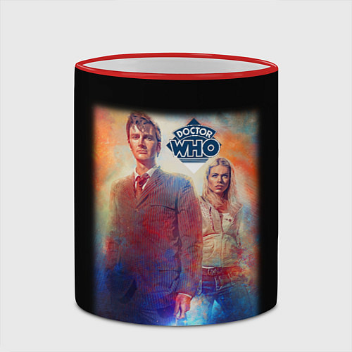 Кружка цветная Doctor Who / 3D-Красный кант – фото 2