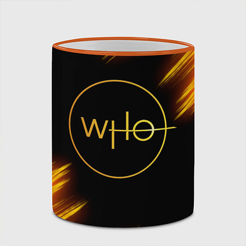 Кружка цветная DOCTOR WHO / 3D-Оранжевый кант – фото 2