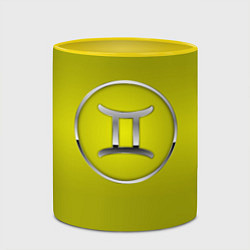 Кружка 3D Gemini Близнецы, цвет: 3D-белый + желтый — фото 2
