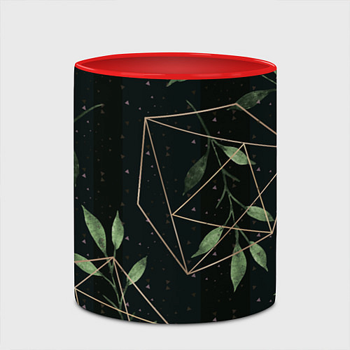 Кружка цветная Геометрия в природе / 3D-Белый + красный – фото 2