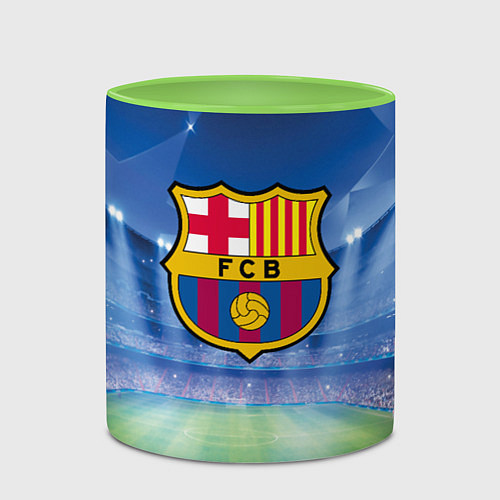 Кружка цветная FC Barcelona / 3D-Белый + светло-зеленый – фото 2