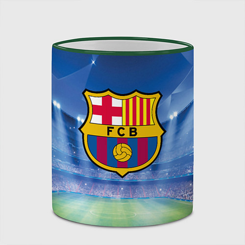 Кружка цветная FC Barcelona / 3D-Зеленый кант – фото 2