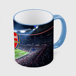 Кружка 3D FC Arsenal, цвет: 3D-небесно-голубой кант