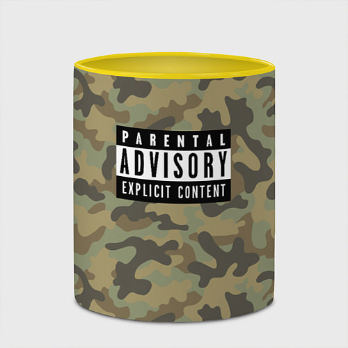 Кружка цветная Parental Advisory / 3D-Белый + желтый – фото 2