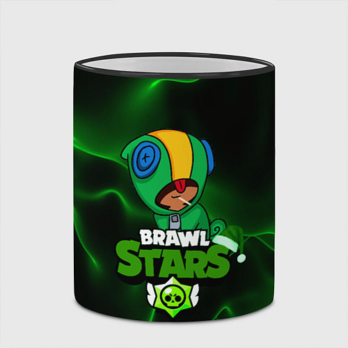 Кружка цветная BRAWL STARS LEON / 3D-Черный кант – фото 2