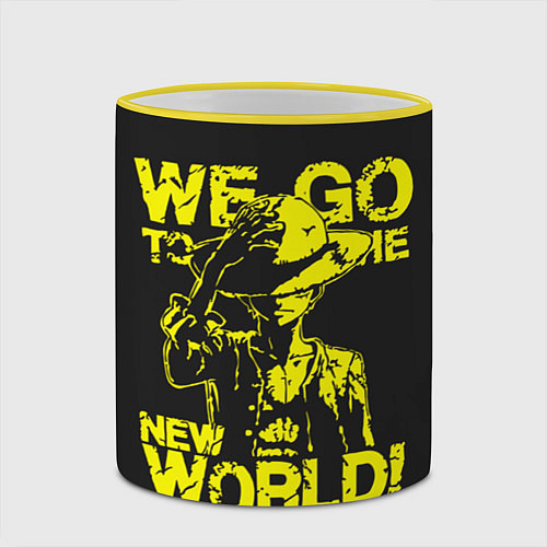 Кружка цветная One Piece We Go World / 3D-Желтый кант – фото 2