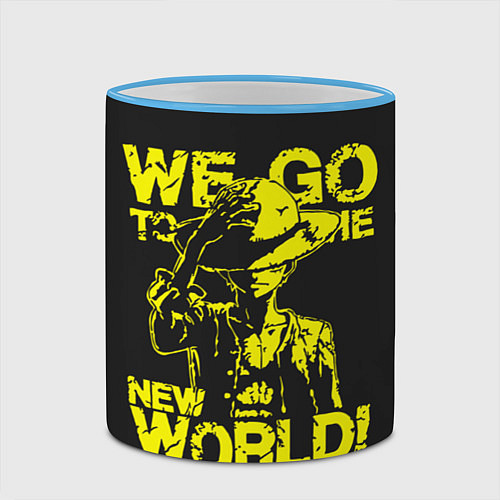 Кружка цветная One Piece We Go World / 3D-Небесно-голубой кант – фото 2
