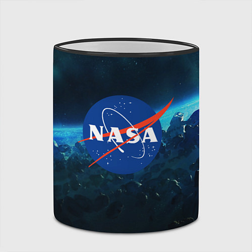 Кружка цветная NASA / 3D-Черный кант – фото 2