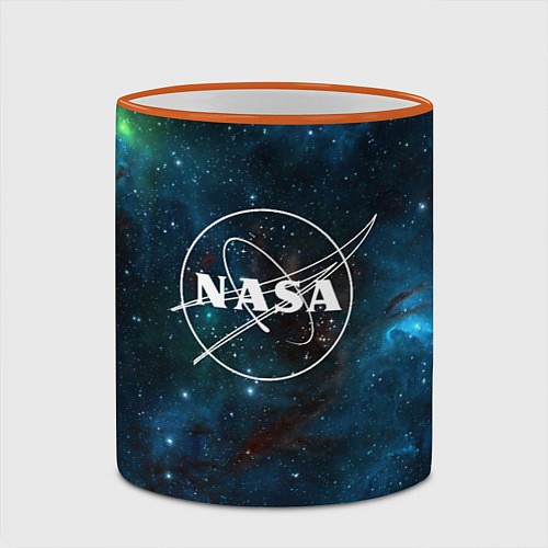 Кружка цветная NASA / 3D-Оранжевый кант – фото 2