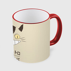Кружка 3D Мой сосед Тоторо Nekobus, цвет: 3D-красный кант