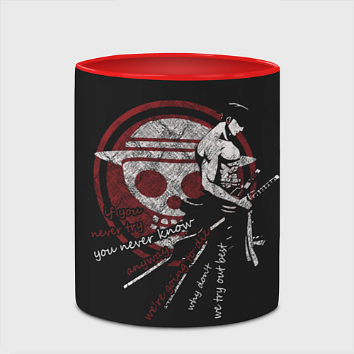 Кружка цветная One Piece / 3D-Белый + красный – фото 2