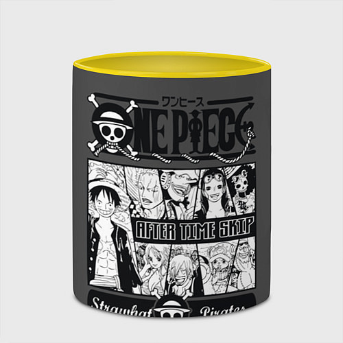 Кружка цветная One Piece / 3D-Белый + желтый – фото 2