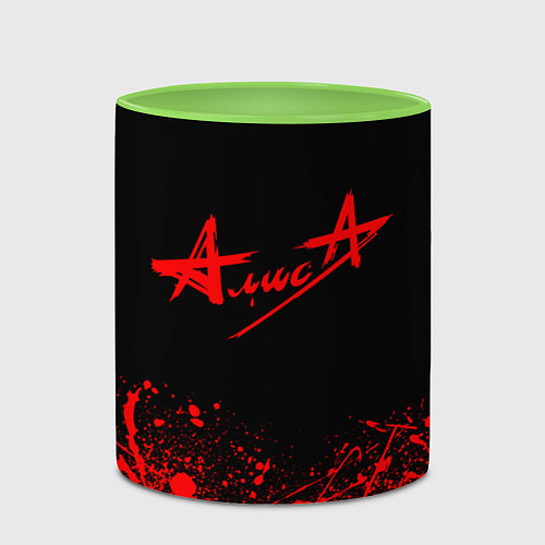 Кружка цветная АлисА / 3D-Белый + светло-зеленый – фото 2